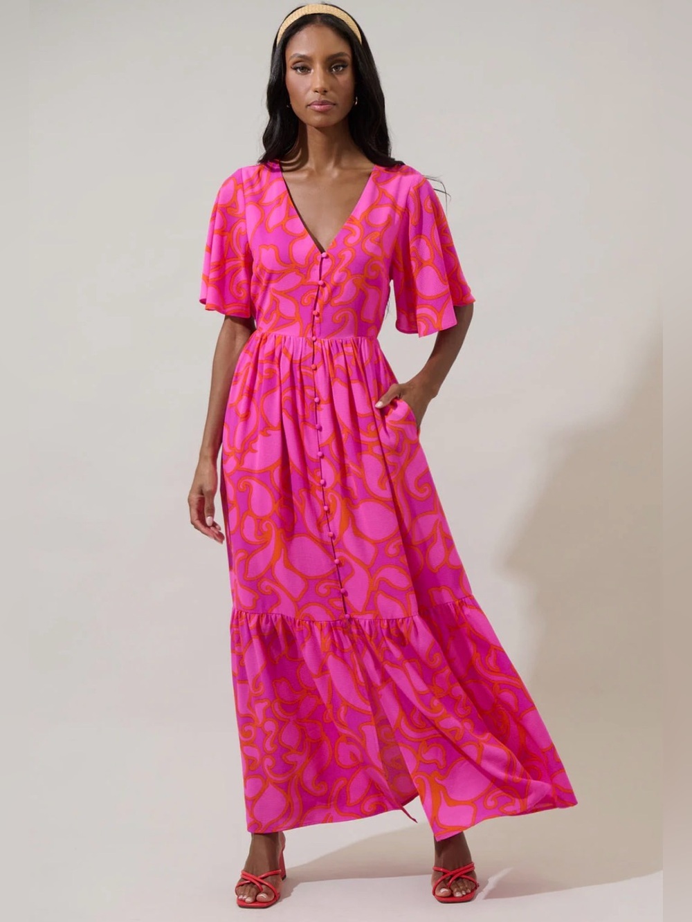 NEW Sugarlips Inara Floral Pismo Maxi Dress Size Small